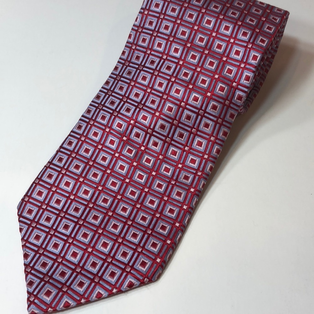 City of London necktie, red, pink 100% silk